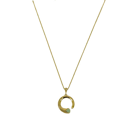 Collier en Or 18K avec Pierre Verte