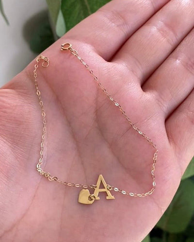 Gourmette lettre en Or18k