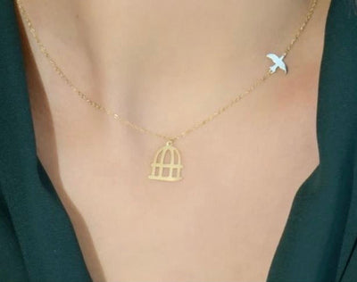 Collier cage en Or18k