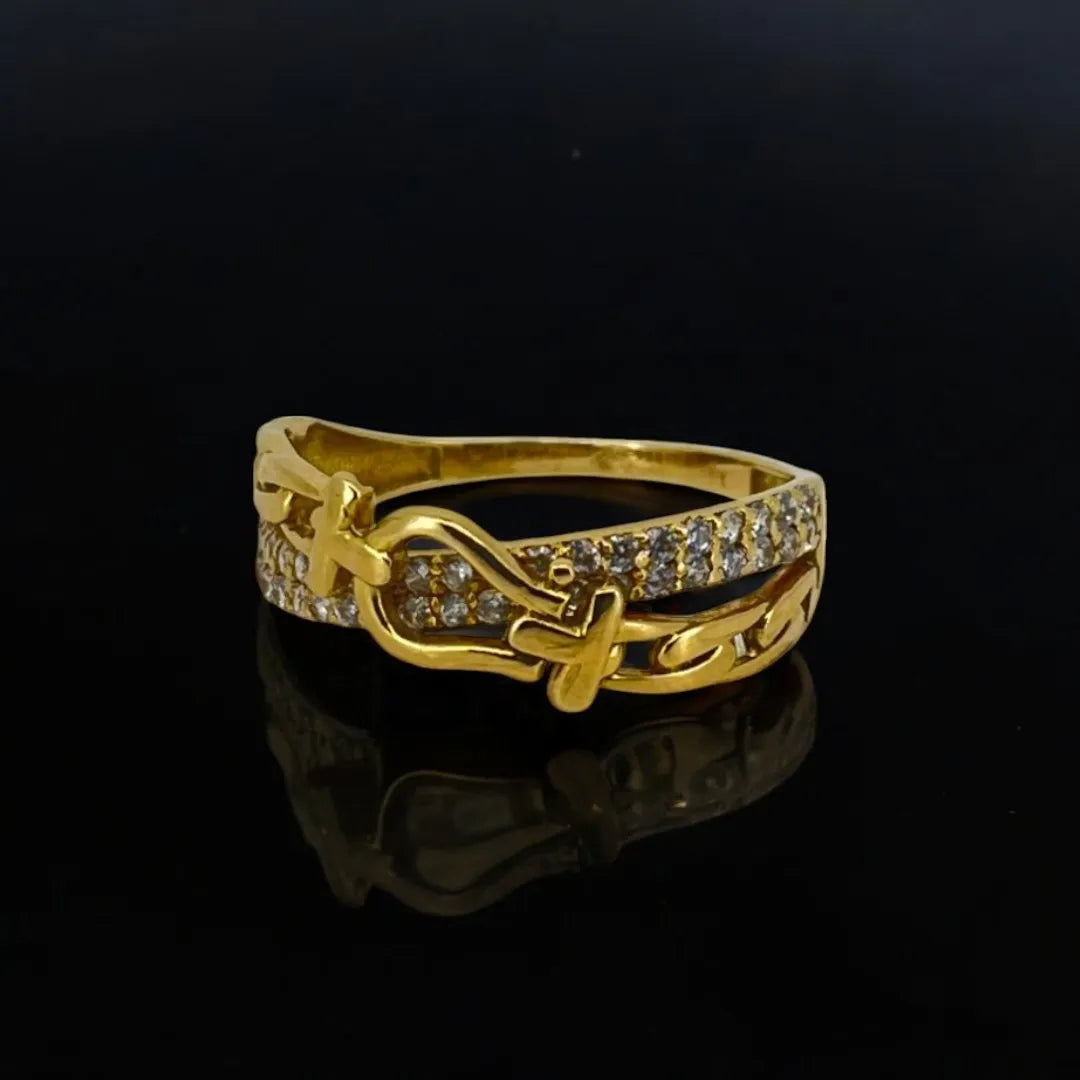 Bague Ceinture en Or Jaune 18K