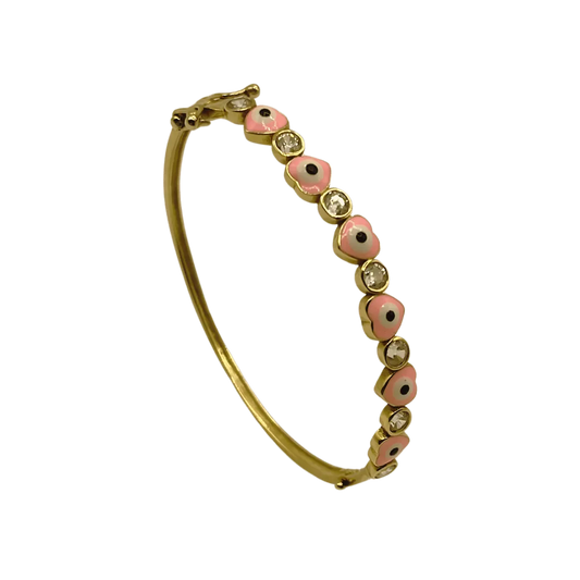 Bracelet Bébé avec Cœurs Roses