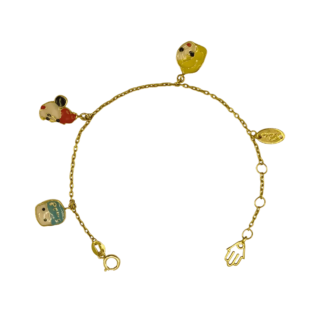 Gourmette Bébé en Or 18k avec Motif