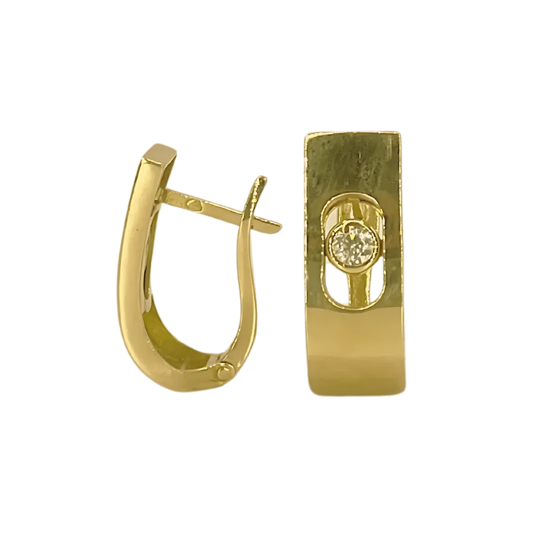 Boucles d’oreilles rectangulaires en Or 18K