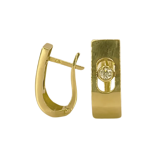 Boucles d’oreilles rectangulaires en Or 18K