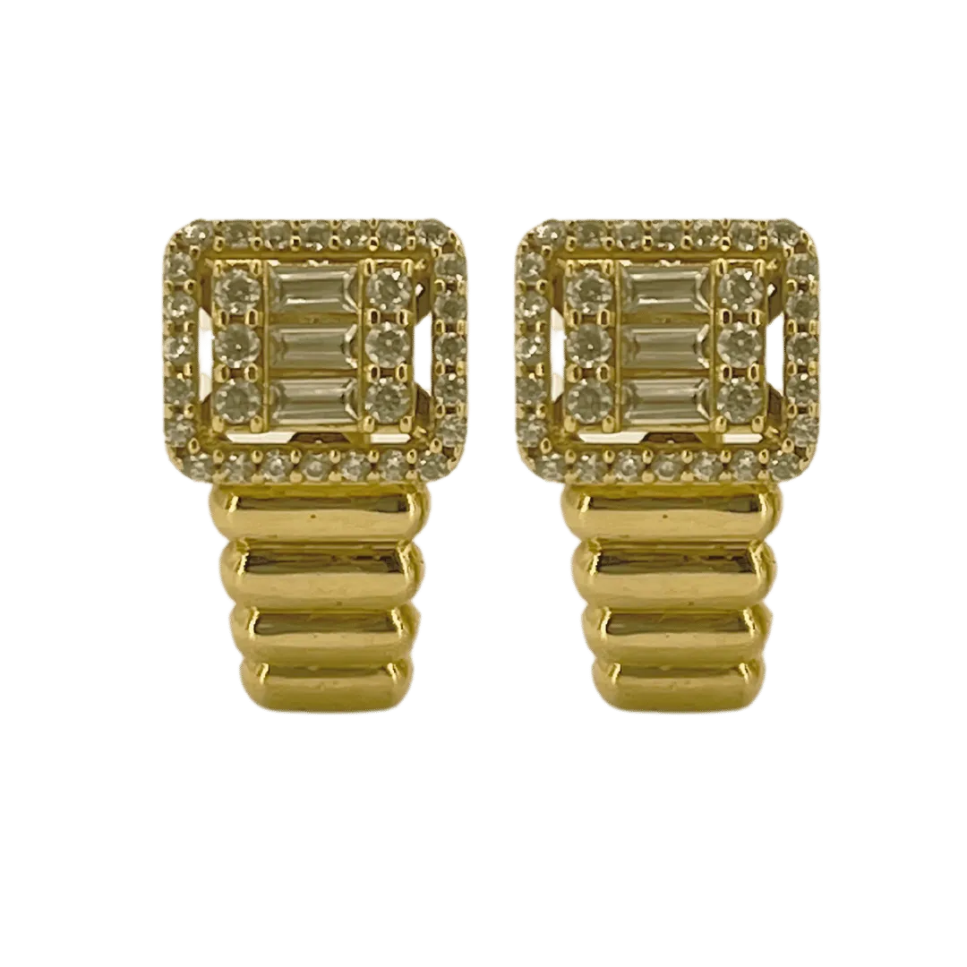 Boucles d’oreilles carrées en or 18K