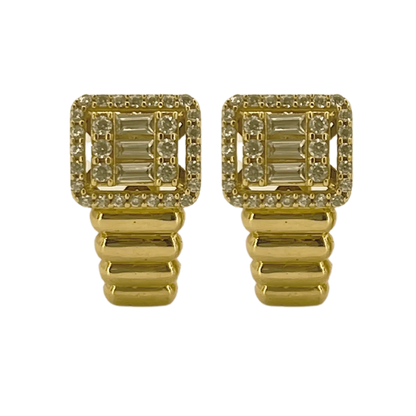 Boucles d’oreilles carrées en or 18K