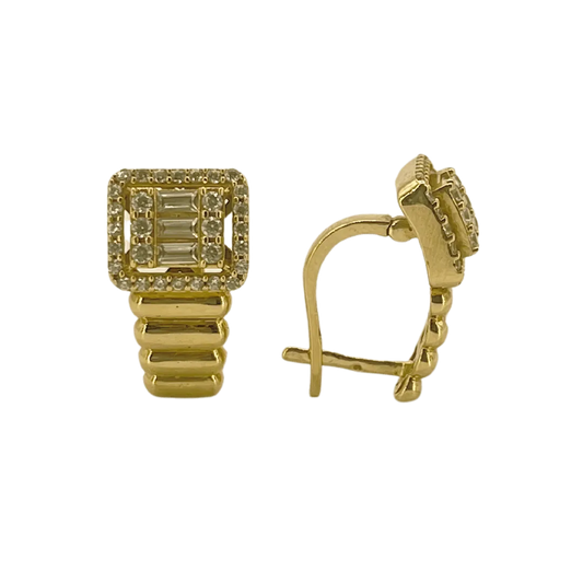 Boucles d’oreilles carrées en or 18K