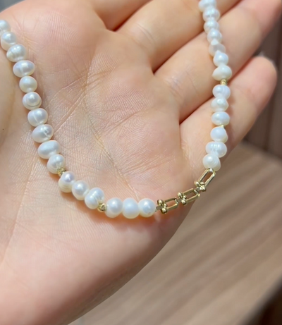 Collier Tifany en Or 18 carats Avec perle naturel 💯✔️