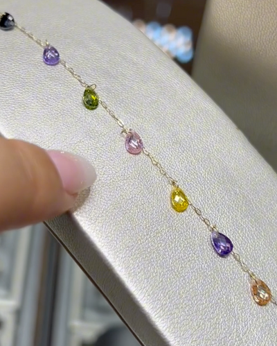 Ensemble ARC EN CIEL  en Or 18k ( Collier et gourmette )