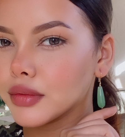 Boucles D'oreilles BERNIS en Or 18k Avec Une Pierre Naturelle