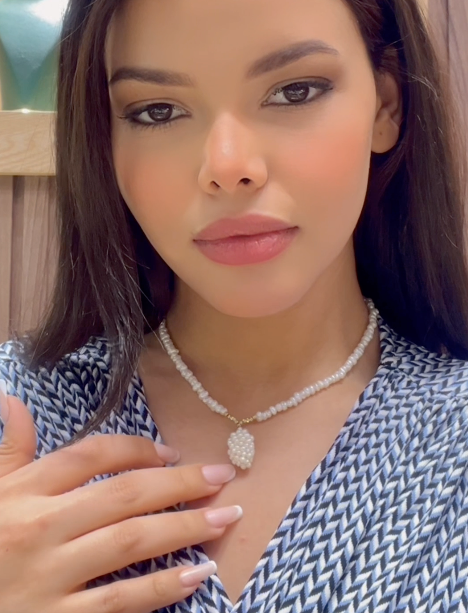 Collier NYRIS  en Or 18k Avec Pierres Johar Naturelles
