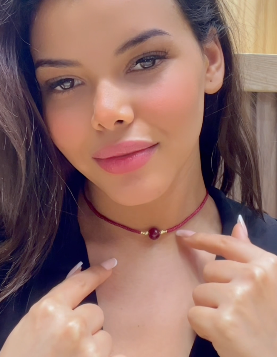 Collier Cordon avec des Boules en Or 18k  - Toutes les couleurs Sont disponibles