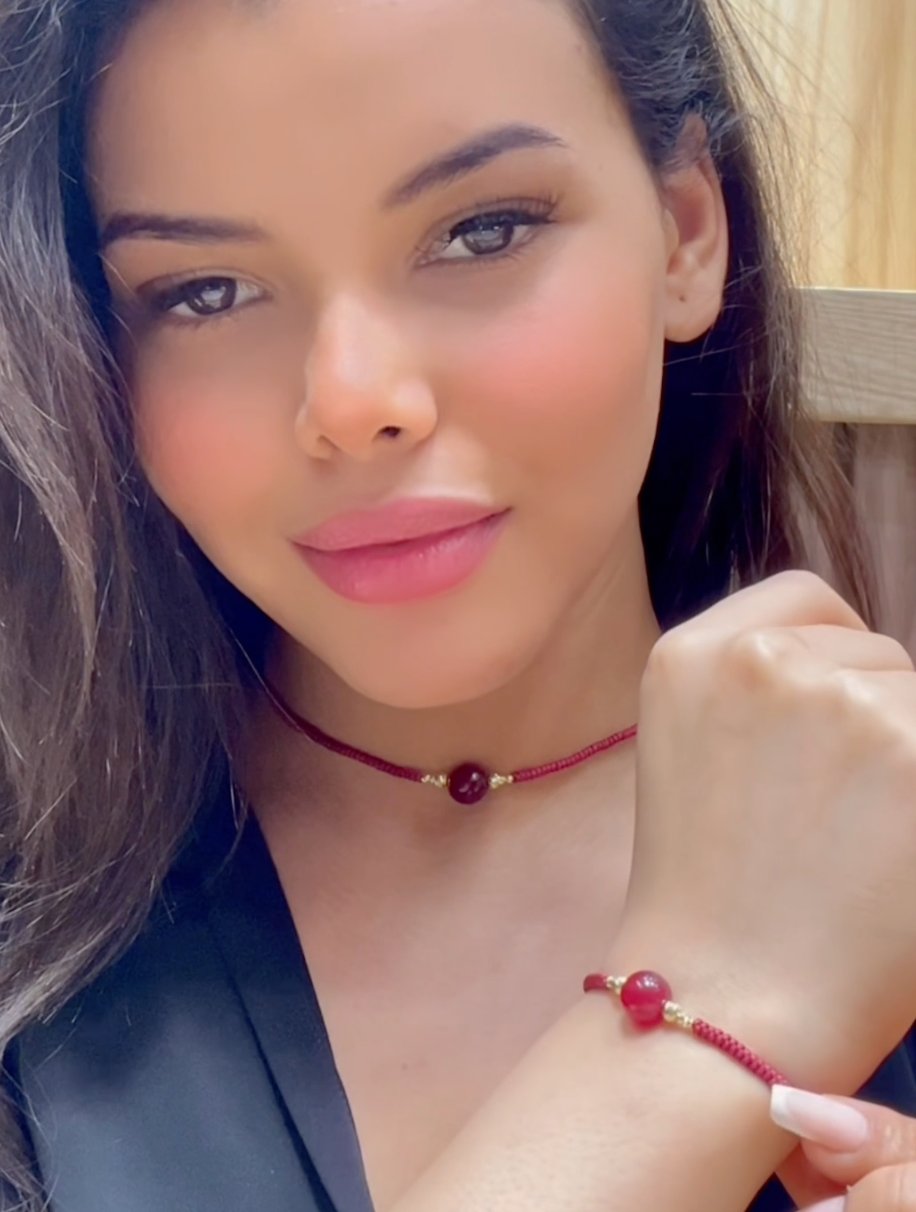 Ensemble  Cordon avec des Boules en Or 18k  - Toutes les couleurs Sont disponibles