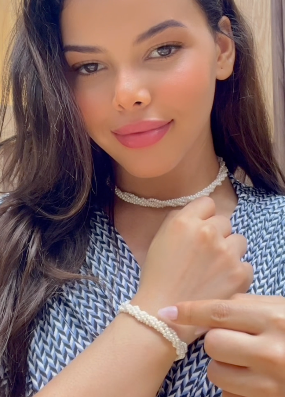 Ensemble Cordon  Johar Naturelle 100% - Collier et Bracelet