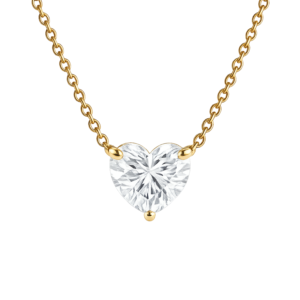 Pendentif Cœur Serti Diamant de Laboratoire 0,50 carat /or jaune 18kt