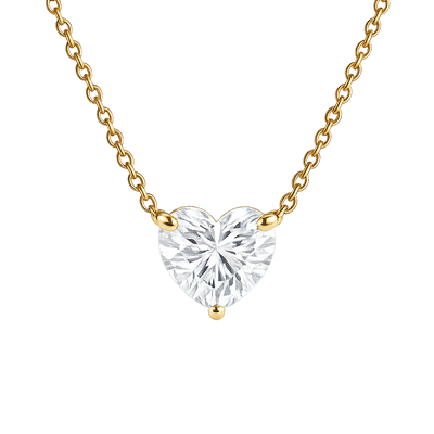 Pendentif Cœur Serti Diamant de Laboratoire 0,50 carat /or jaune 18kt