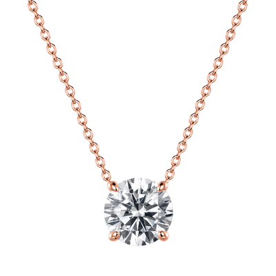 Pendentif Solitaire Or Jaune 18 kt Serti 4 Griffes Diamant de Laboratoire 0,50 carat