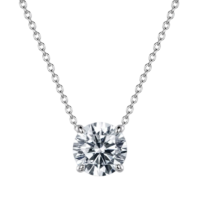 Pendentif Solitaire Or Jaune 18 kt Serti 4 Griffes Diamant de Laboratoire 0,50 carat