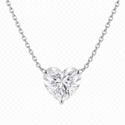 Pendentif Cœur Serti Diamant de Laboratoire 0,50 carat /or jaune 18kt