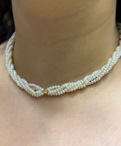 Collier jouhar naturelle avec grand boule en or18k