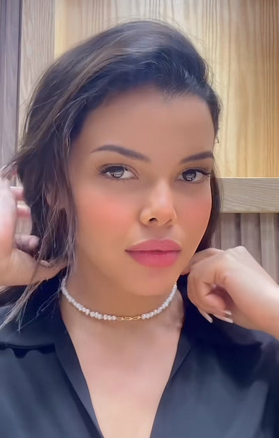 Collier Tifany en Or 18 carats Avec perle naturel 💯✔️