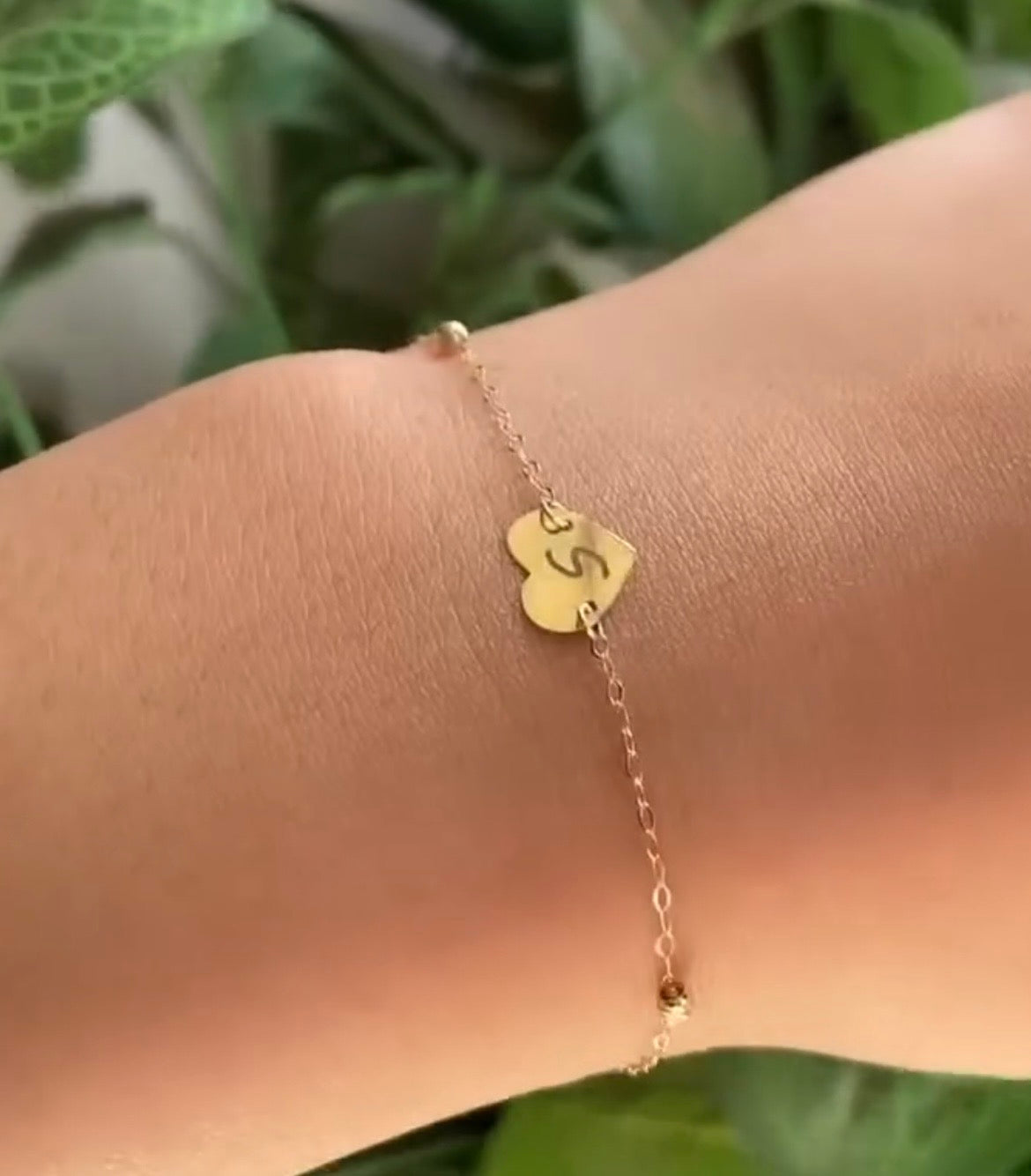 Gourmette Coeur gravé en Or18k