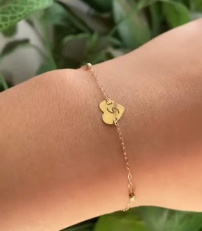 Gourmette Coeur gravé en Or18k