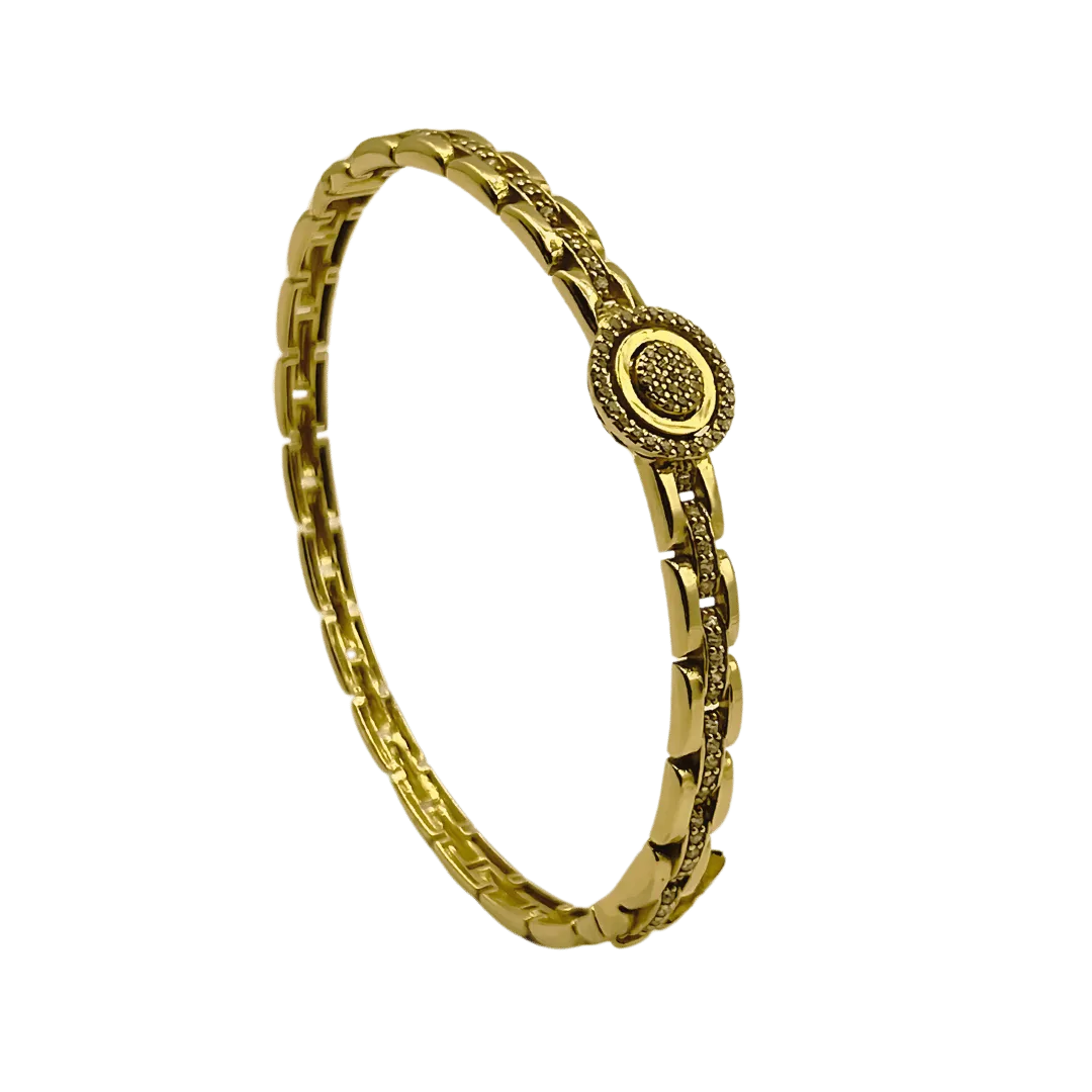 Bracelet Moderne en Or 18k Serti de Zircons