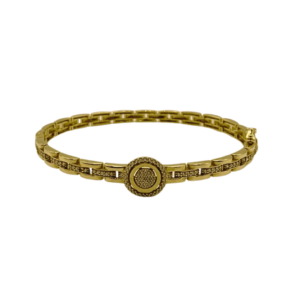 Bracelet Moderne en Or 18k Serti de Zircons