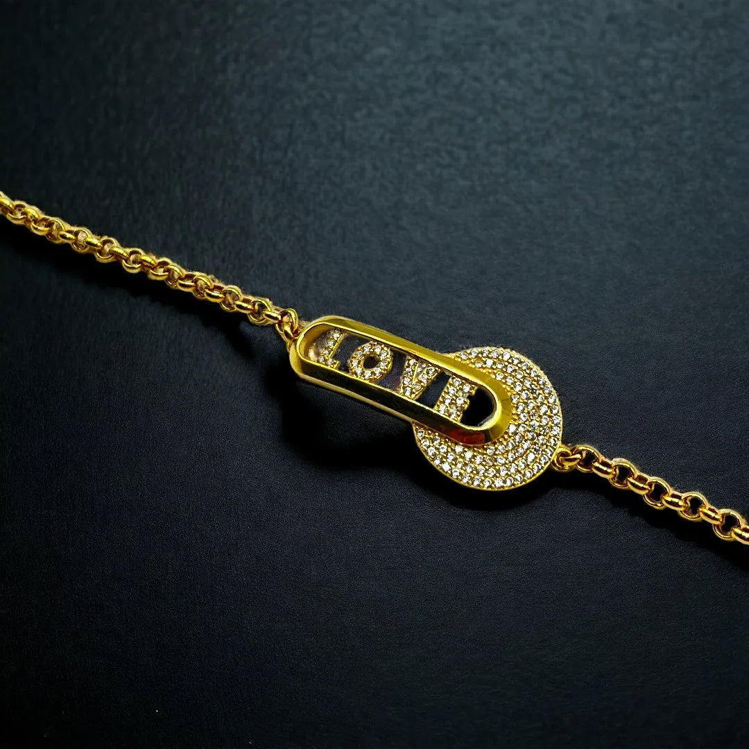 Gourmette en Or 18K avec Motif « LOVE »