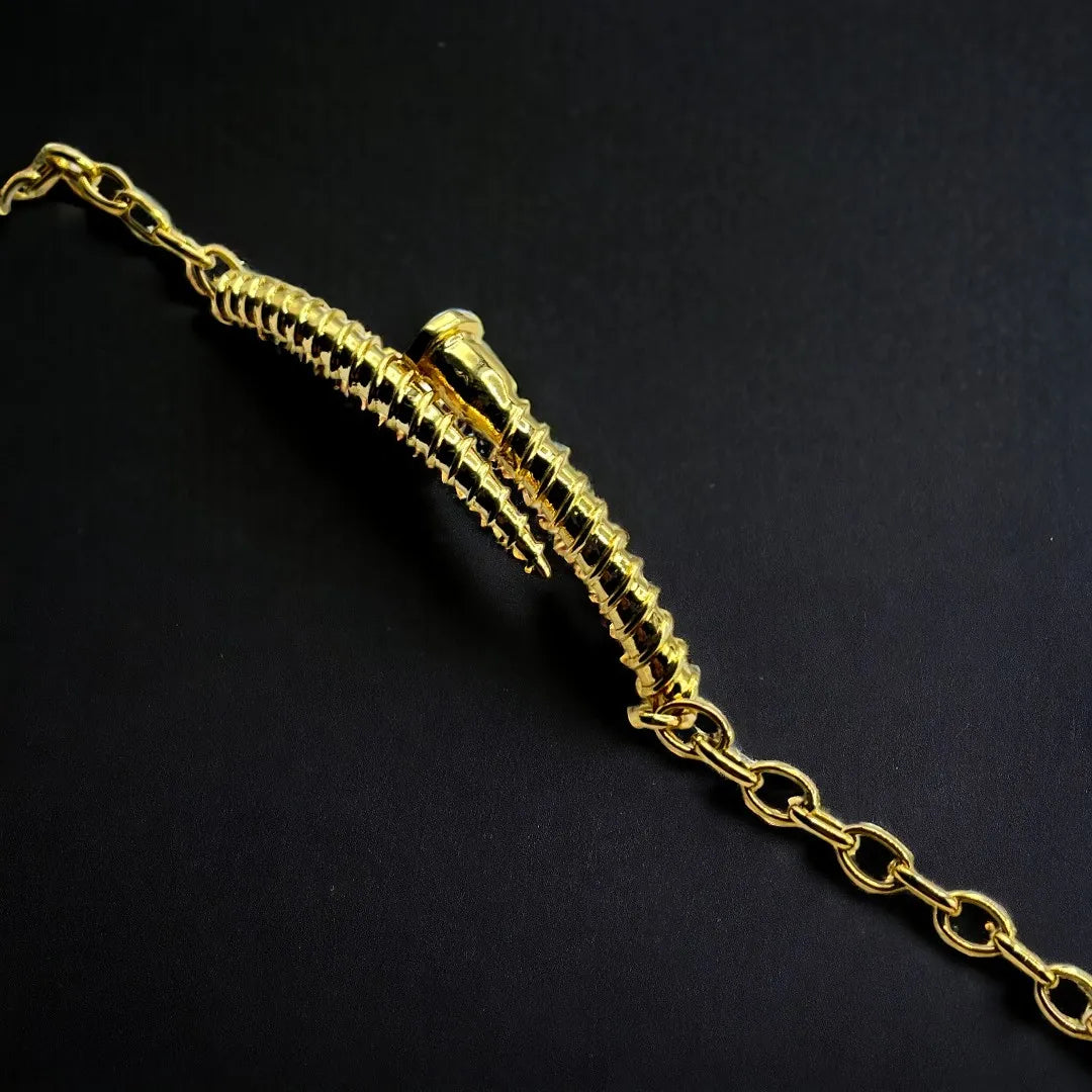 Gourmette en Or 18K avec Pendentif Visse