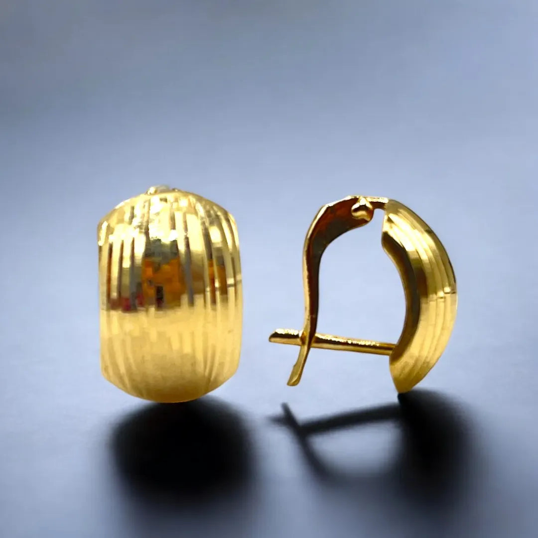 Boucles d’Oreilles Simples en Or Jaune 18K