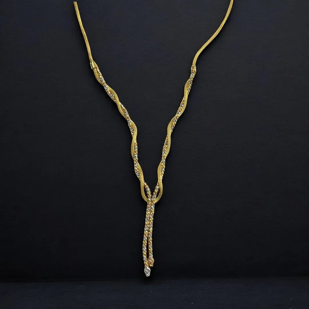 Collier en Or 18K Tressé avec Des Boules
