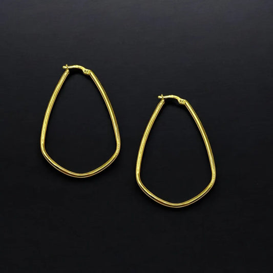 Boucles d’oreilles Ovales en Or Jaune 18K
