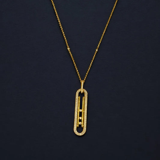 Sautoir en Or Jaune 18K avec Pendentif Moderne