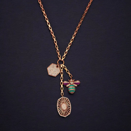 Sautoir en Or Rose 18K – Design Unique Élégant