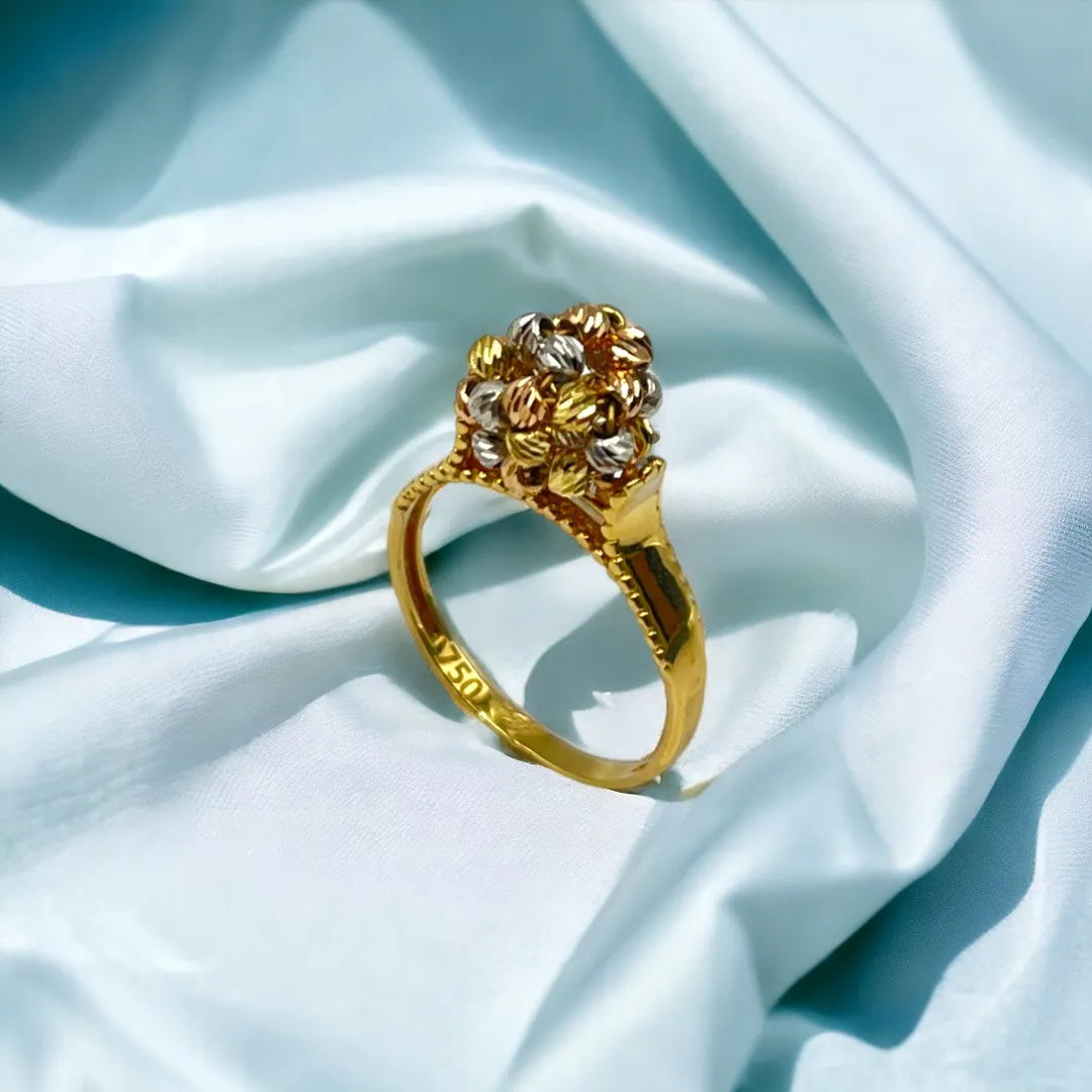 Bague en Or 18K – Fleur en Boules