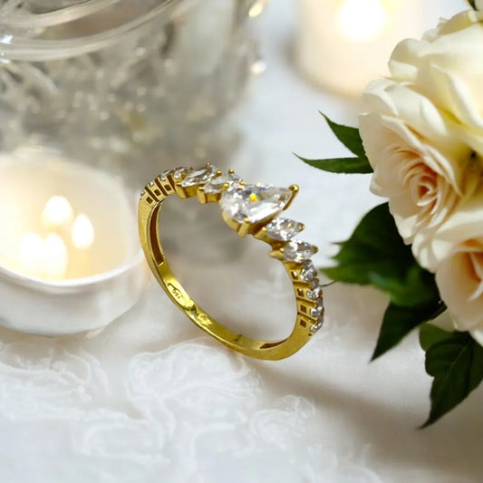 Bague Demi Alliance en Or Jaune 18k