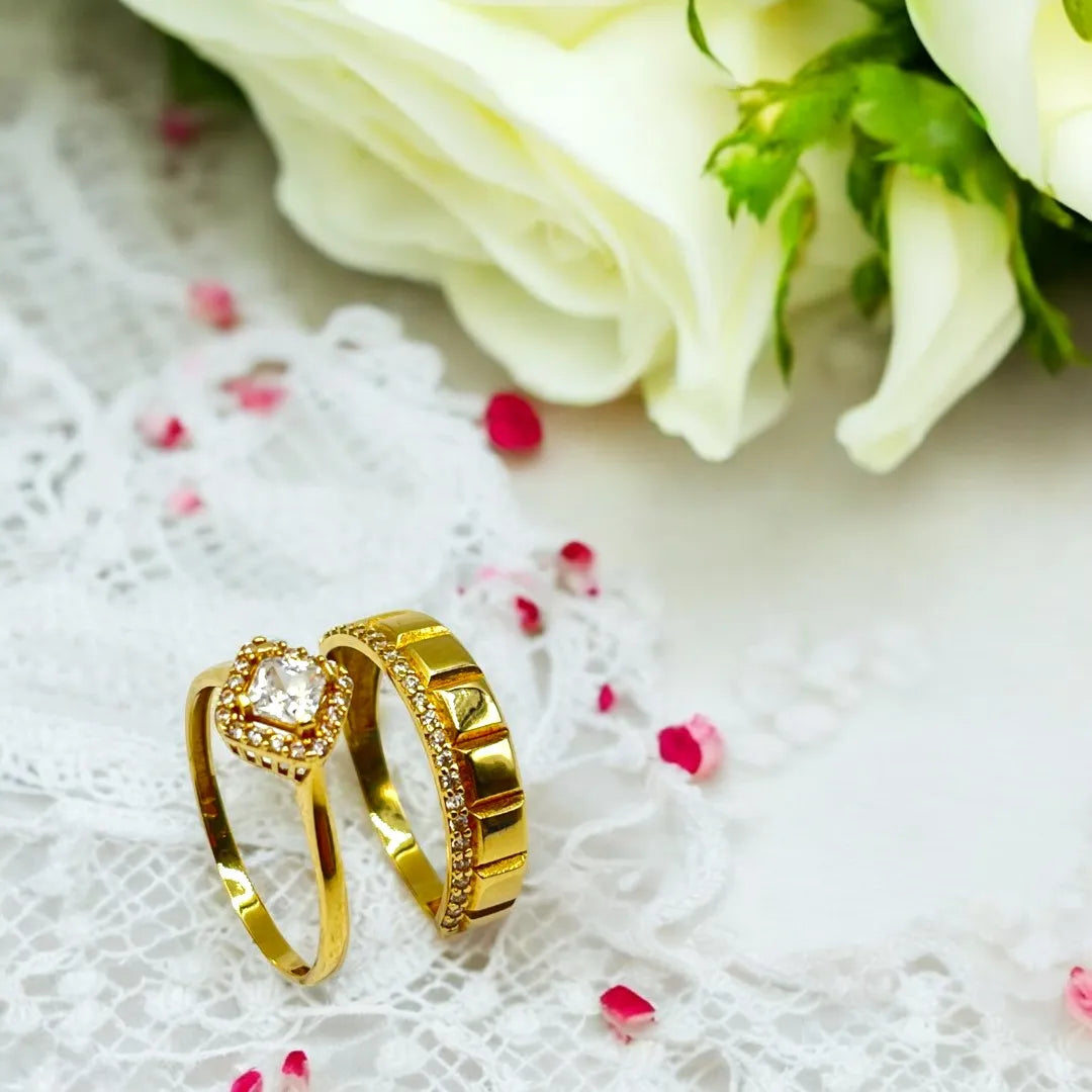 Alliance Solitaire Très Simple en Or 18k