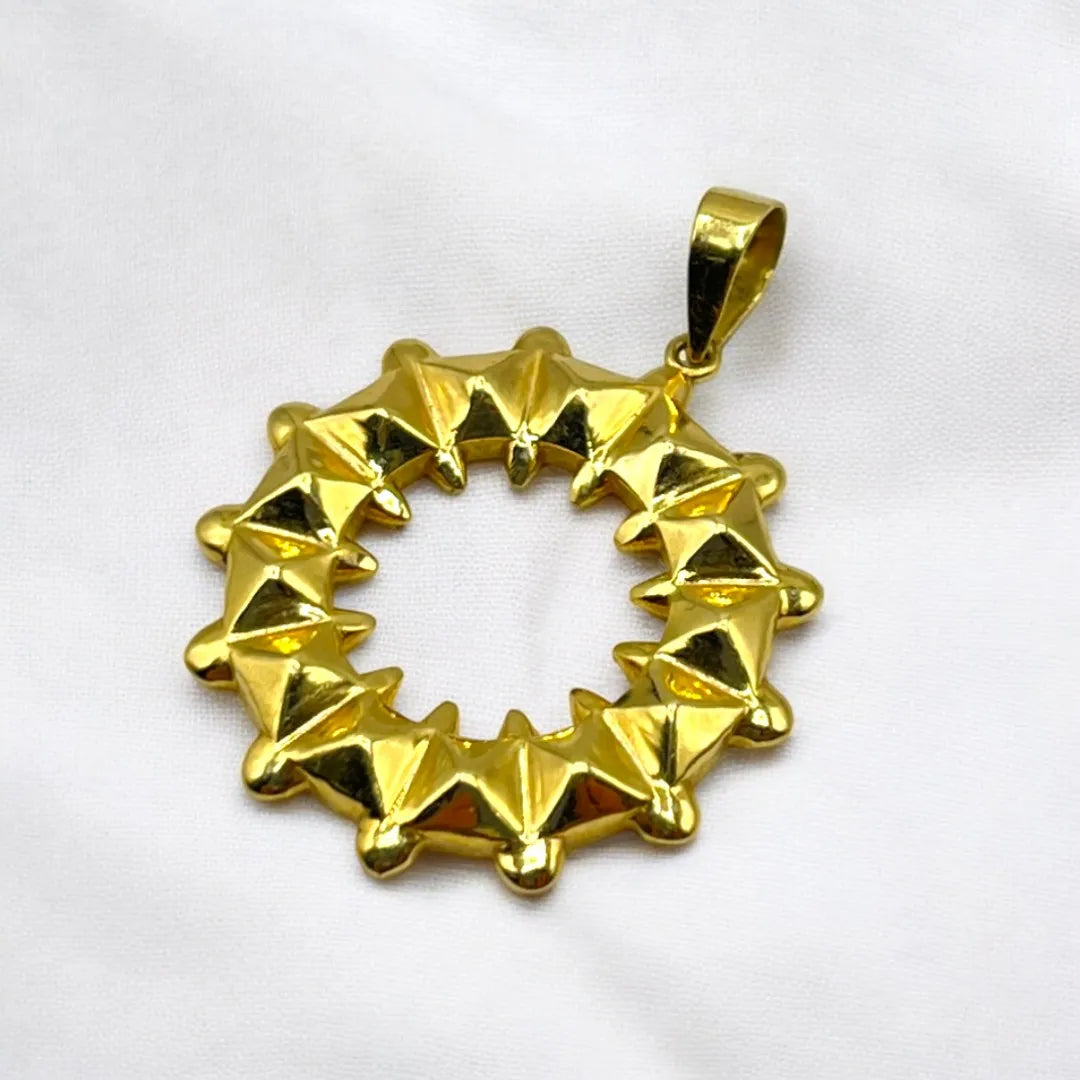 Pendentif Rond Moderne en Or 18k