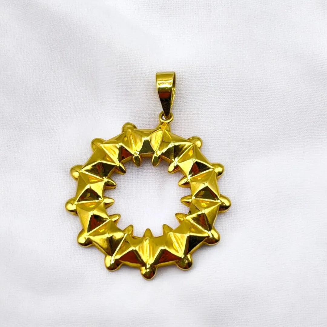 Pendentif Rond Moderne en Or 18k