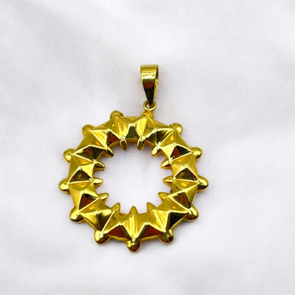Pendentif Rond Moderne en Or 18k