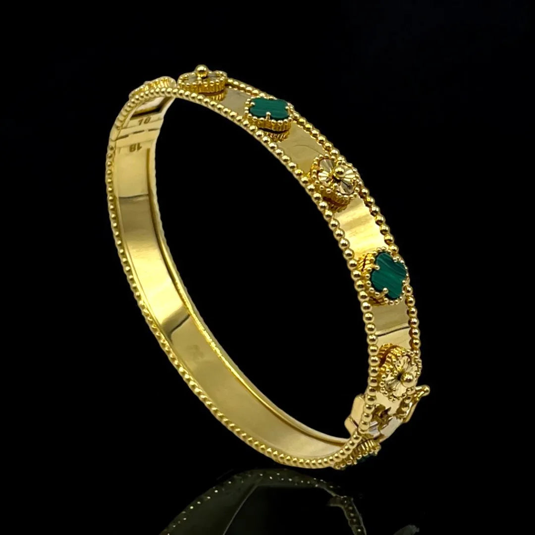 Bracelet Van Cleef en Or avec Trèfles Vert