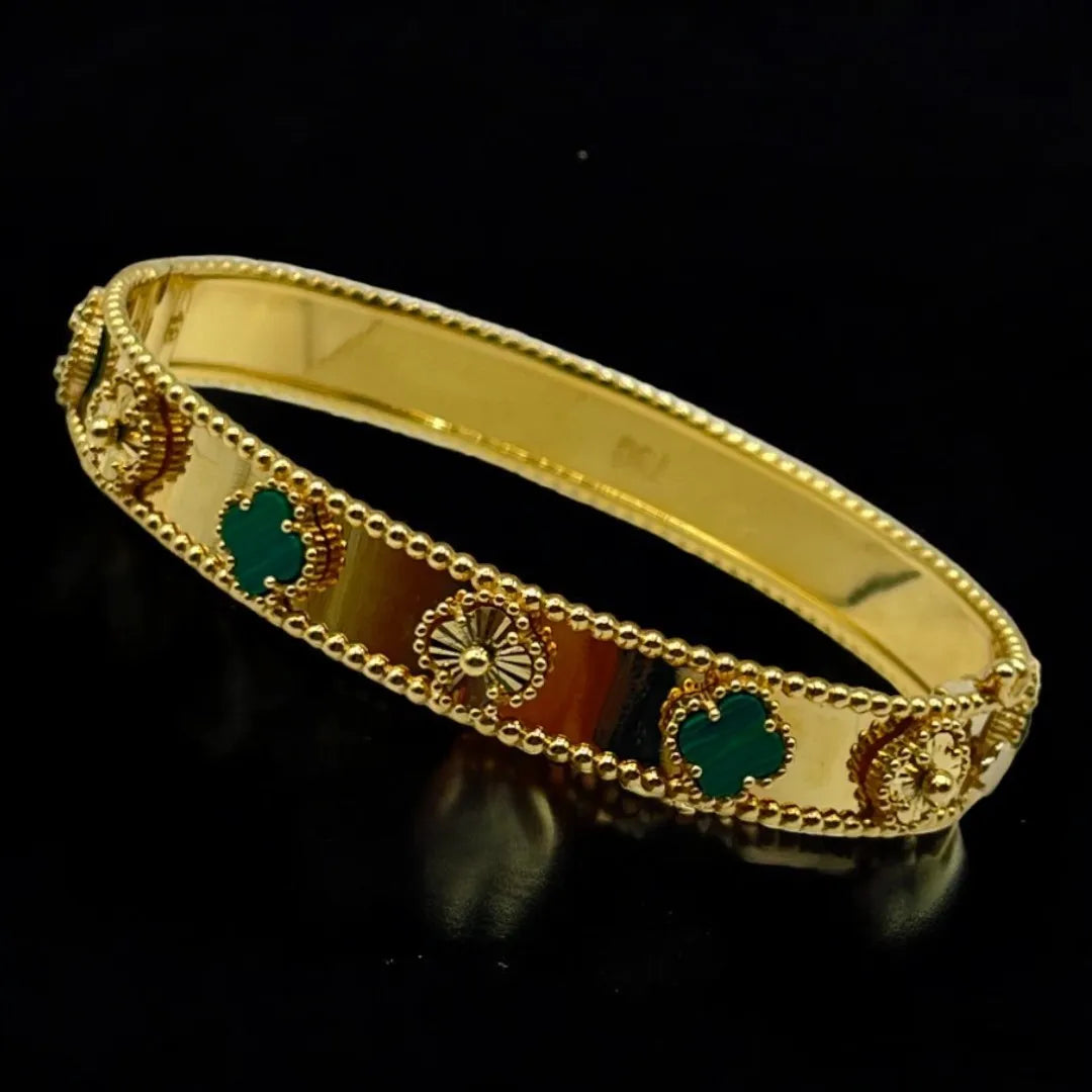 Bracelet Van Cleef en Or avec Trèfles Vert