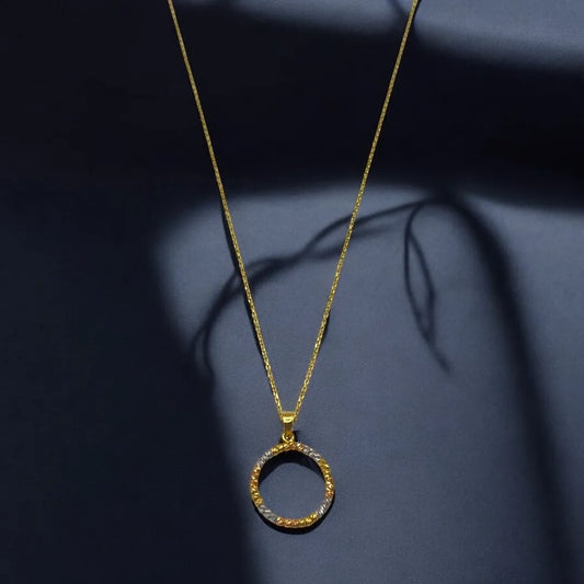 Chaîne Pendentif Rond en Or 18K
