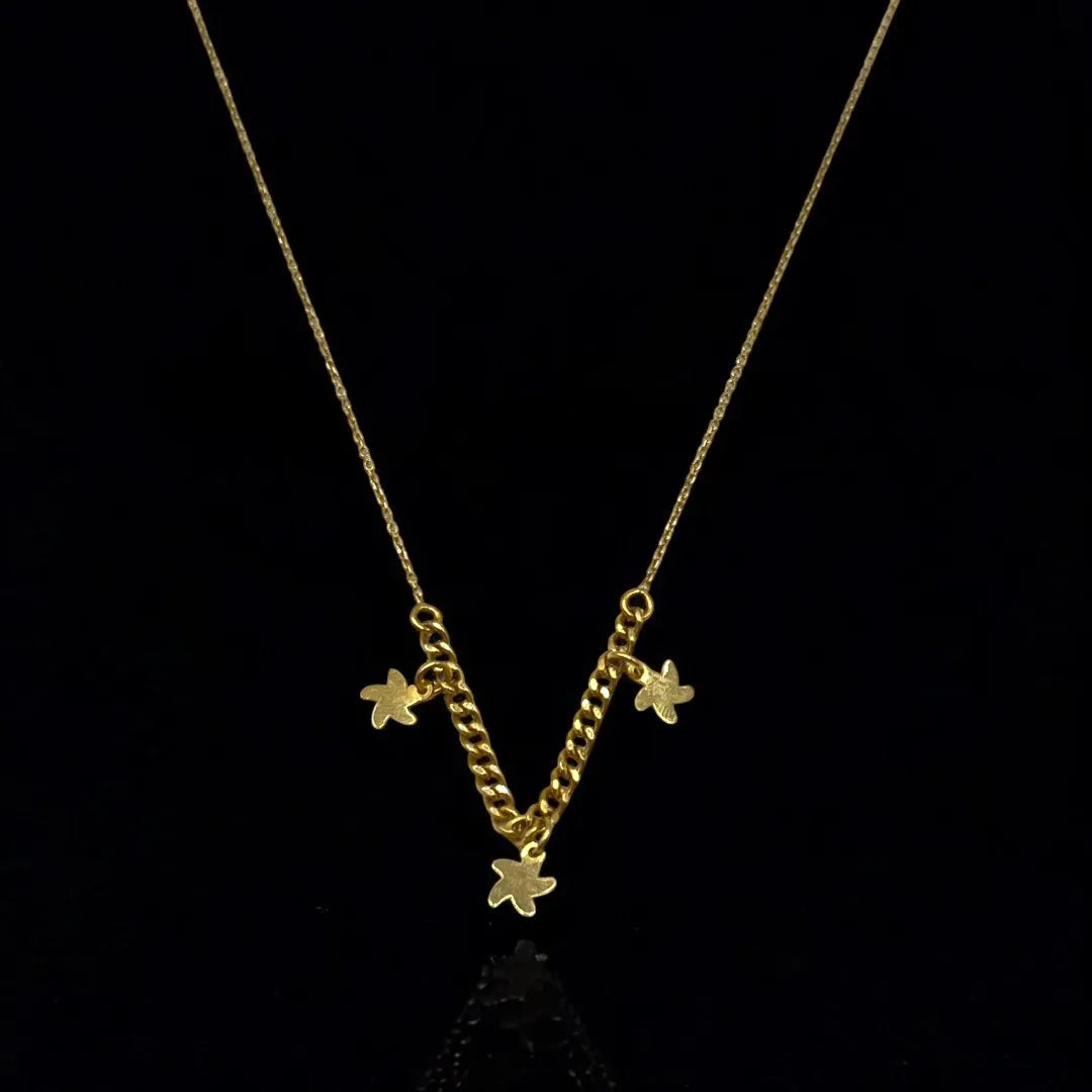 Chaîne Pendentif Étoiles en Or 18K
