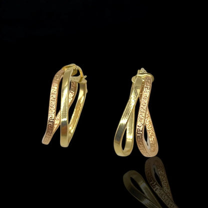 Boucles d’Oreilles Torsadées Ovale Or 18K