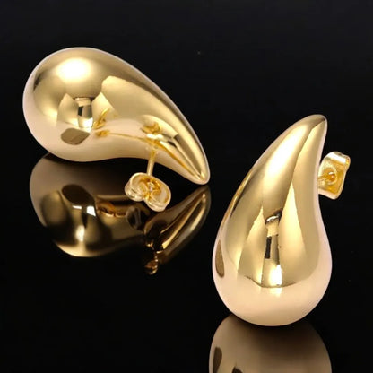 Boucles d’Oreilles Goutte d’Eau en Or 18K