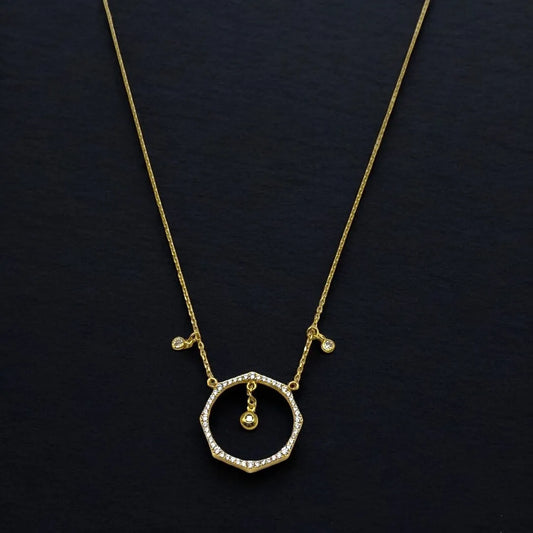 Chaîne Pendentif Contemporaine en Or 18K