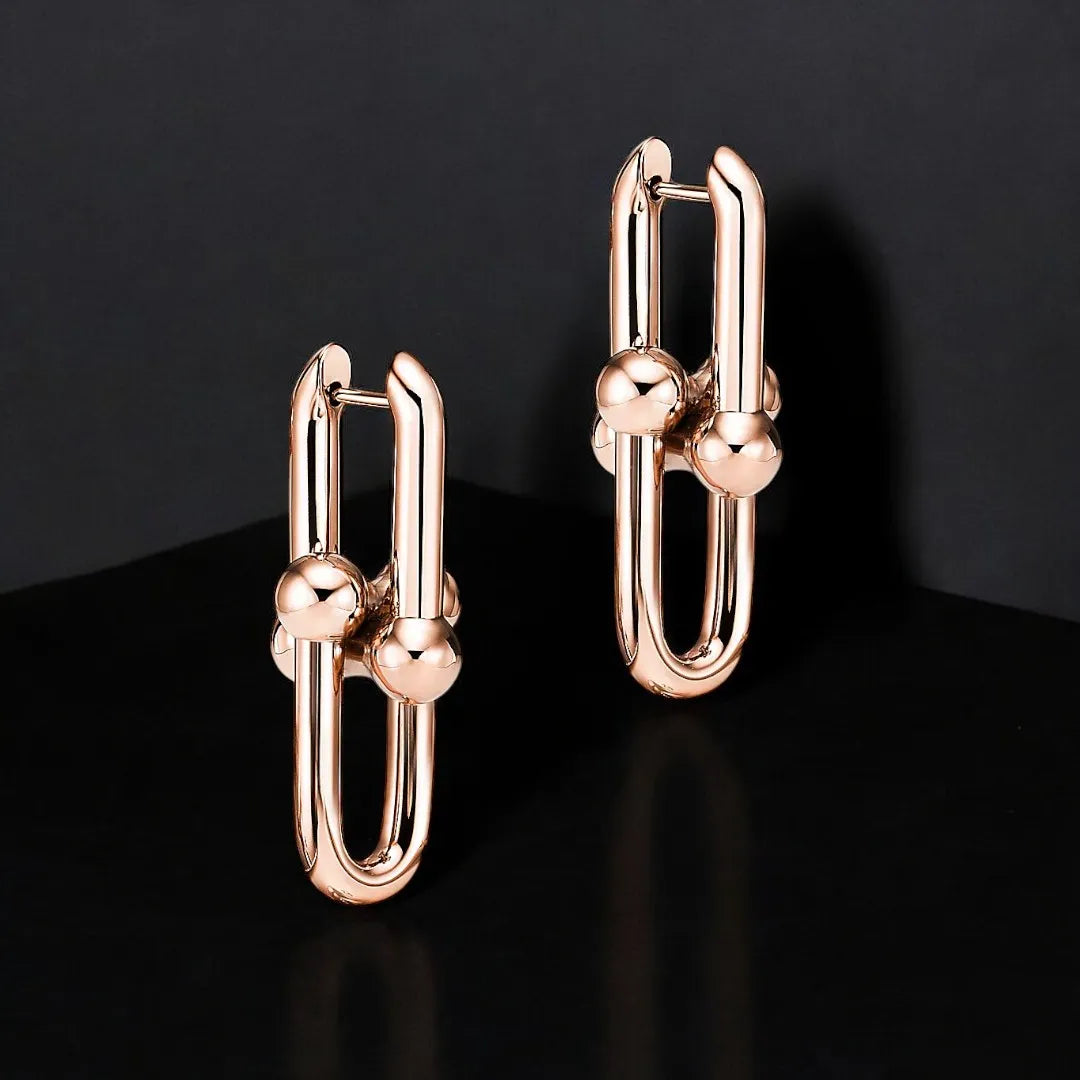 Boucles d’Oreilles à Maillons en Or Rose 18K